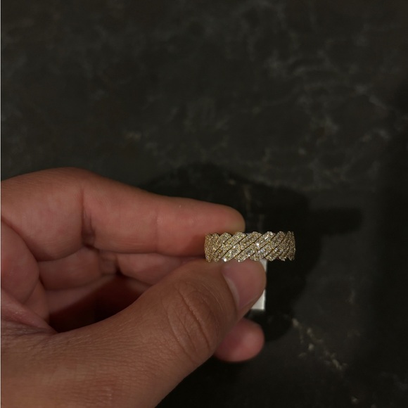 14k VS1 Diamond Cuban ring 7mm size 10
